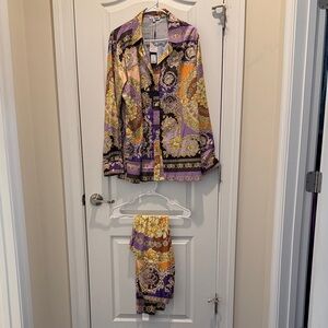 Fashion Nova Pajama Set - Vibrant Purple and Gold